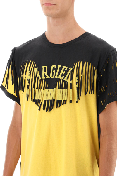 Shop Maison Margiela Décortiqué Fringe T-shirt Men In Multicolor