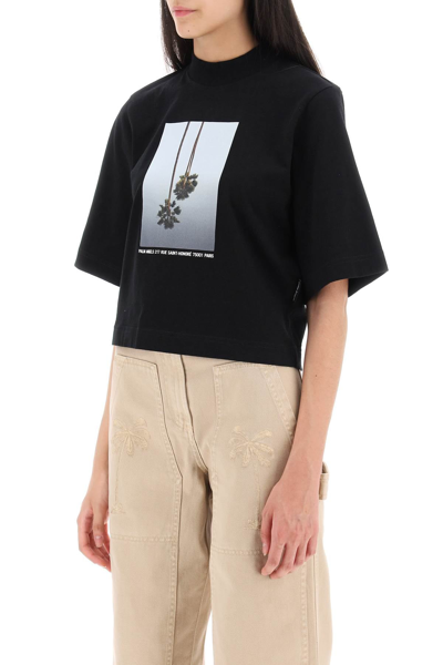 Shop Palm Angels Boxy T-shirt With Print Women In Black