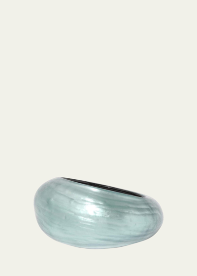 Shop Alexis Bittar Puffy Lucite Tapered Bangle Bracelet In Teal Blue