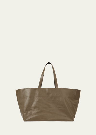 Shop Kassl Oil Faux-leather Tote Bag In Mud