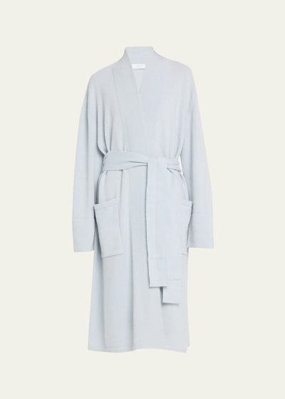 Shop Arlotta Cashmere Cashmere Shawl-collar Robe In Dawn Blue