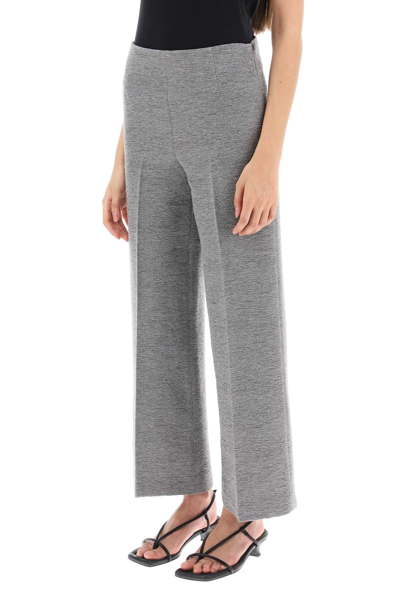 Shop Totême Toteme Cropped Pants With Wide Leg Women In Gray