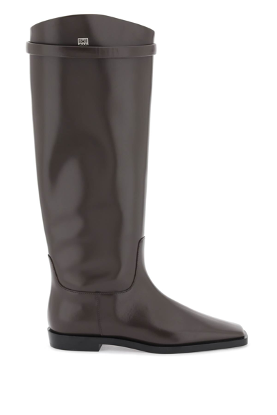 Shop Totême Toteme Leather Riding Boot Women In Brown