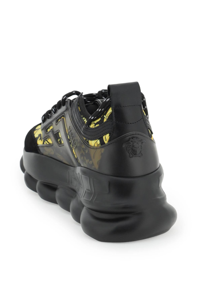 Versace Multicolor Brocade Chain Reaction Sneakers Versace