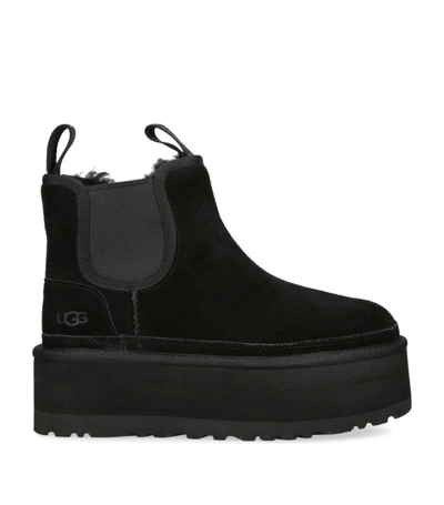 Shop Ugg Suede Neumel Platform Chelsea Boots In Black