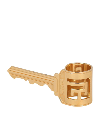 Shop Balmain Key-shaped Ring In Gold