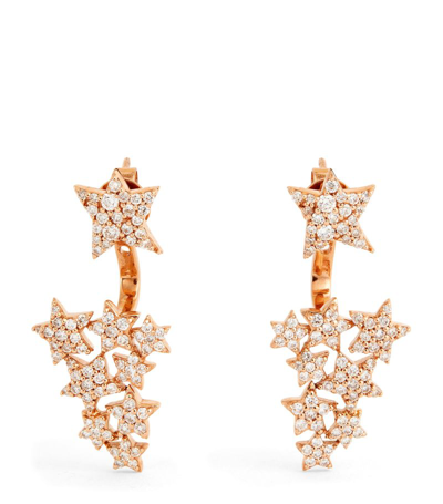 Shop Bee Goddess Rose Gold And Diamond Star Light Earrings