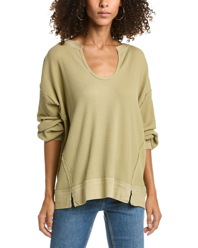 Shop Free The Roses Waffle Knit Pullover In Green