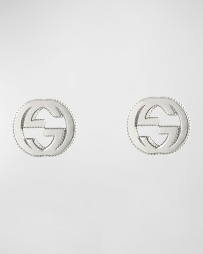 Shop Gucci Interlock G Sterling Silver Stud Earrings