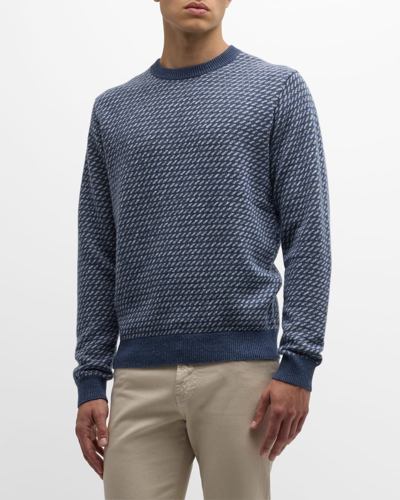 Shop Peter Millar Men's Oslo Wool-cashmere Crewneck Sweater In Star Dust