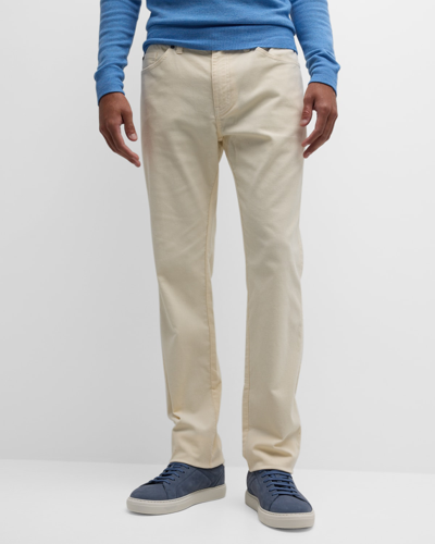 Shop Peter Millar Men's Soft Corduroy 5-pocket Pants In Ivory