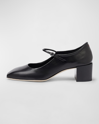 Shop Aeyde Aline Leather Mary Jane Pumps In Black