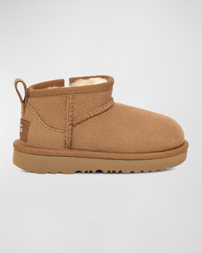Shop Ugg Girl's Classic Ultra Mini Boots, Baby/toddler In Che Chestnut