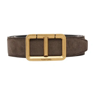 Shop Tom Ford T Belt In Chocolate