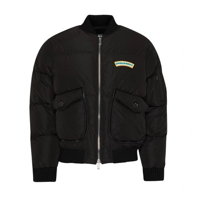 Shop Dsquared2 Mother Fluff Puff Bomber In Black