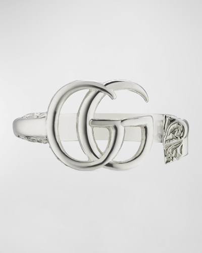 Shop Gucci Gg Marmont Key Sterling Silver Ring