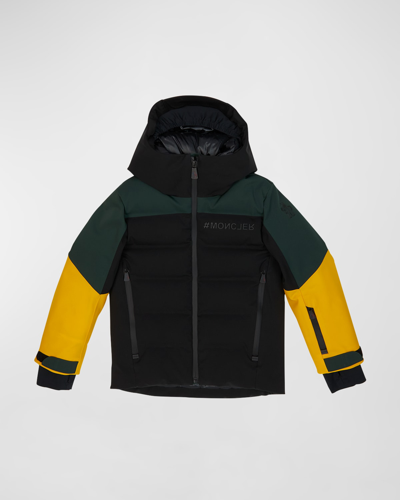 Shop Moncler Boy's New Montmiral Color Block Jacket In Black