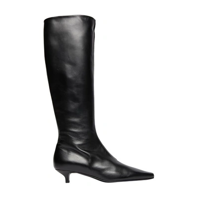 Shop Totême Leather Boots In Black