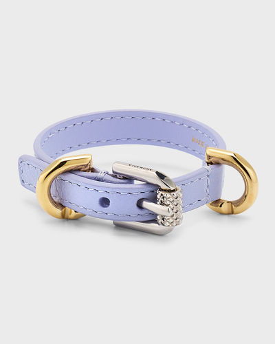 Shop Givenchy Voyou Leather Bracelet In Lavender
