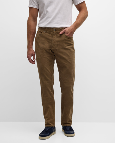 Shop Peter Millar Men's Soft Corduroy 5-pocket Pants In Khaki