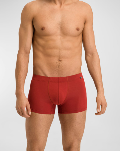 Shop Hanro Men's 2-pack Cotton Essentials Boxer Briefs In Red Ochrefresh Gr