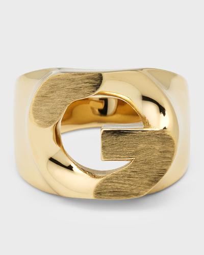 Shop Givenchy G Chain Signet Ring, Golden In Golden Yellow