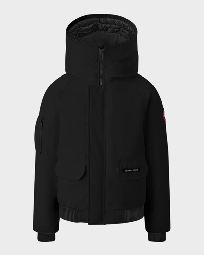 Shop Canada Goose Kid's Chilliwack Hooded Down Bomber Jacket In Black