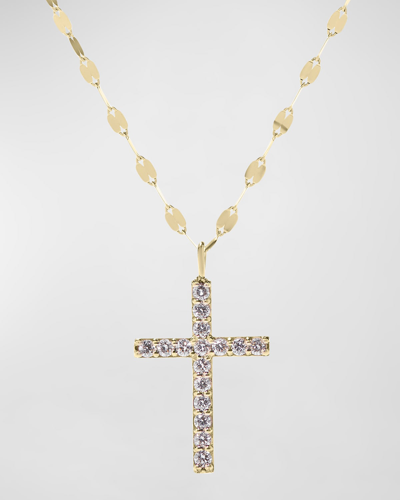 Shop Lana 14k Yellow Gold Flawless Everyday Diamond Cross Necklace In Yg