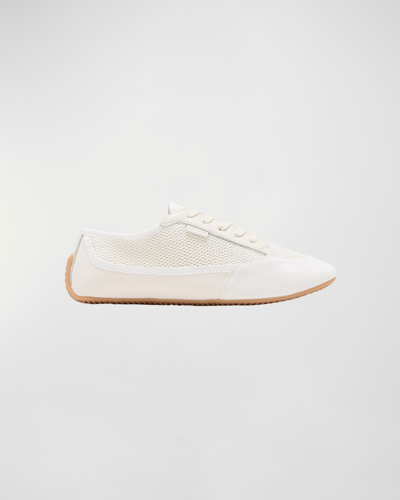 Shop The Row Bonnie Suede Mesh Sneakers In Ivorywhite