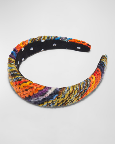 Shop Lele Sadoughi Alice Mixed Yarn Headband In Sunset