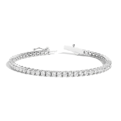 Aurate New York Lab Grown 6ct White Sapphire Tennis Bracelet In Yellow