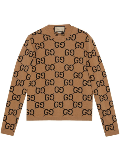 Shop Gucci Gg Wool Jacquard Sweater