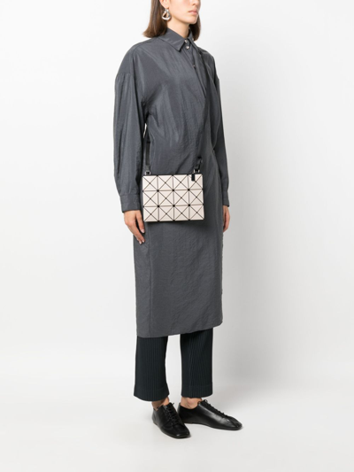 Shop Bao Bao Issey Miyake Lucent Geometric-panel Crossbody Bag In Beige