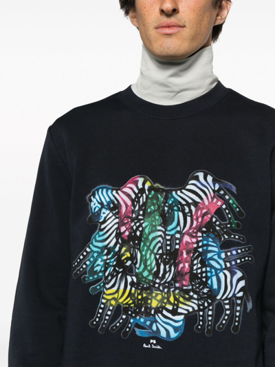 Shop Ps By Paul Smith Kaleidoscope Cotton Sweatshirt In Blue