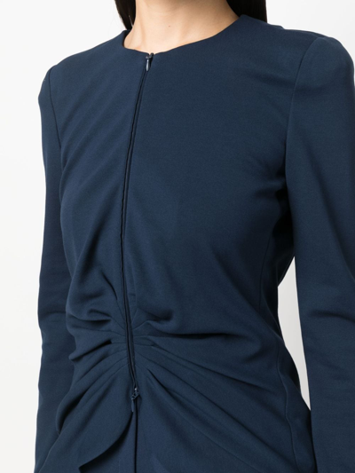 Shop Emporio Armani Wrinked Jacket In Blue