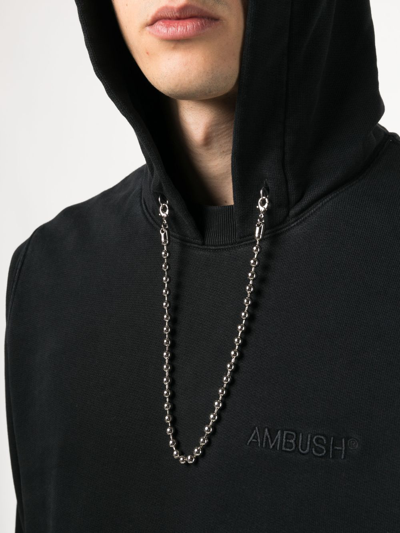 Shop Ambush Chain Cotton Hoodie In Black