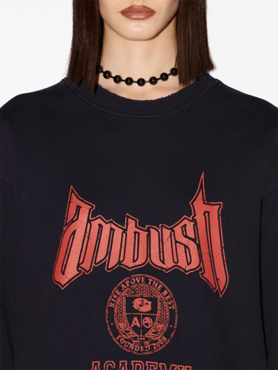 Shop Ambush Logo Cotton Sweatshirt In Blue