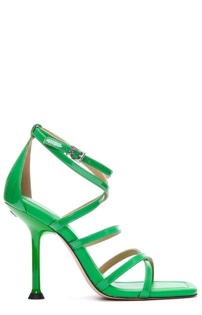 Shop Michael Michael Kors Imani Strappy Heeled Sandals In Green