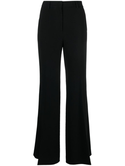 Shop Alberto Biani Wide Leg Cady Trousers In Black