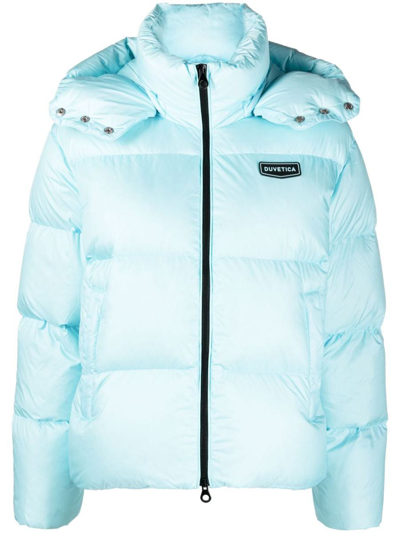 Shop Duvetica Risa Hooded Down Jacket In Clear Blue