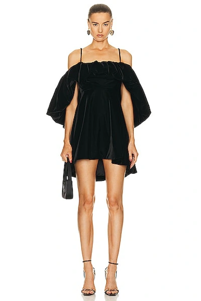 Shop Etro Velvet Off The Shoulder Dress In Black