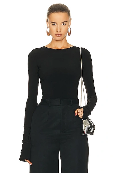 Shop Grace Ling Square Sheer Cut Out Top In Black