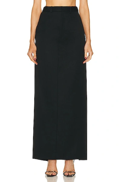 Grace Ling + Net Sustain Wool-gabardine Maxi Skirt In Black