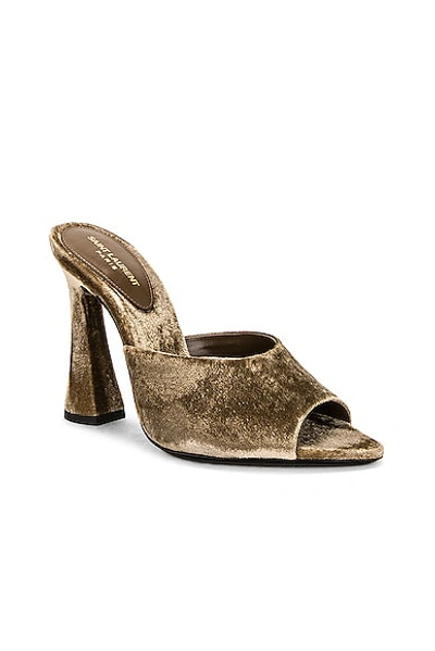 Saint Laurent Suite Slide Sandal In Dove Grey