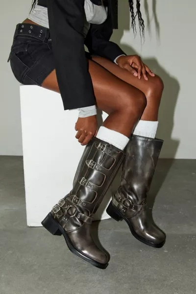 Shop Steve Madden Brocks Moto Boot In Black, Women's At Urban Outfitters