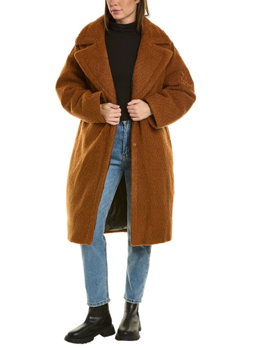 Shop Mackage Emme Teddy Coat In Brown