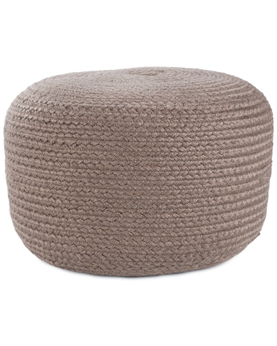 Shop Vibe By Jaipur Living Santa Rosa Indoor/outdoor Cylinder Pouf In Gray