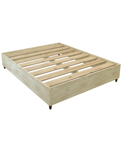 Shop Amazonia Mid-century Queen Platform Bed Distressed White In Tan