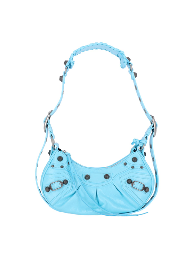 Shop Balenciaga "le Cagole Xs" Shoulder Bag In Blue
