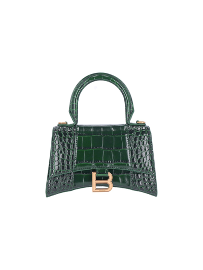 Shop Balenciaga "hourglass Xs" Bag In Green